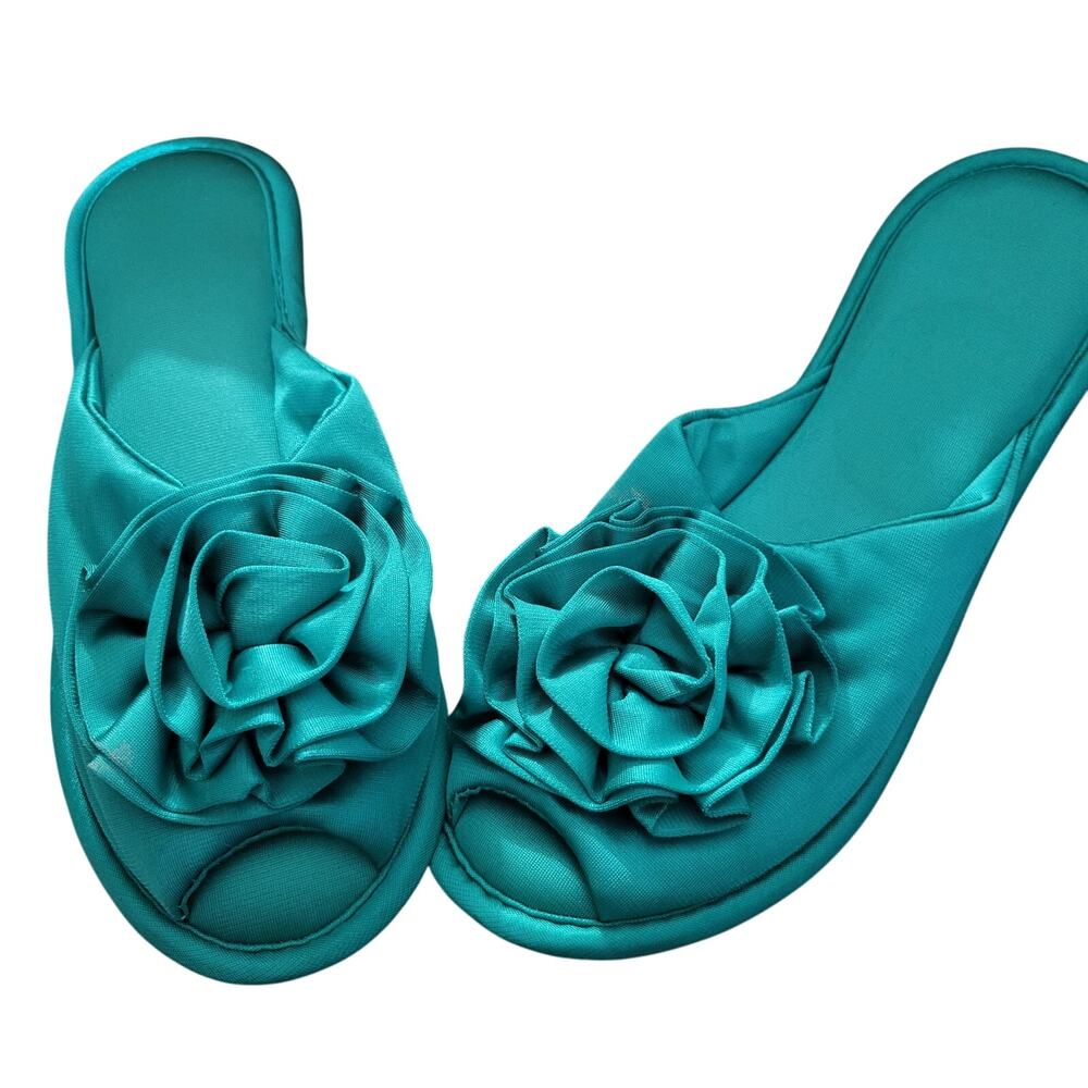 NEW Vintage USA Satin Nancy King lingerie Bedroom Boudoir Shoes Large 8 1/2 - 9